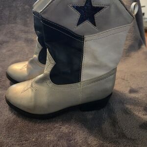Kids Star Cowboy Boots - Black and Cream